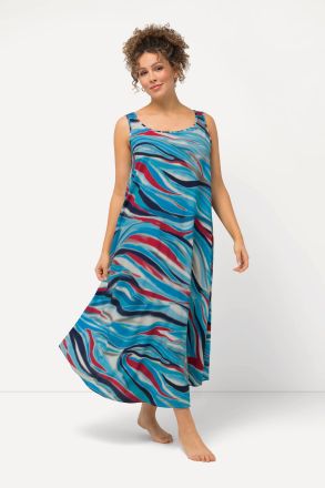 Wave Print Sleeveless Dress