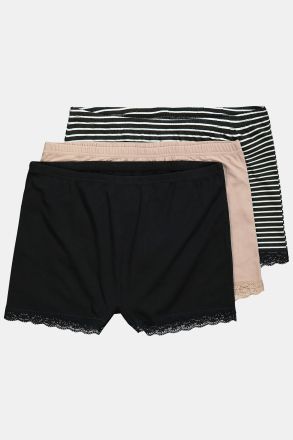 3 Pack of Boyshorts- Lace and Stripes