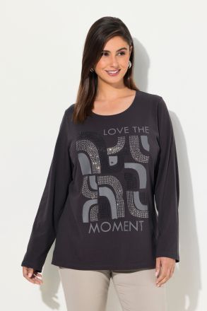 Geometric LOVE THE MOMENT Graphic Tee