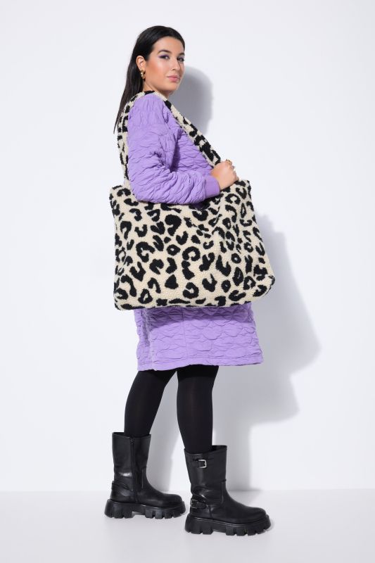 Чанта с леопардов принт пухкава