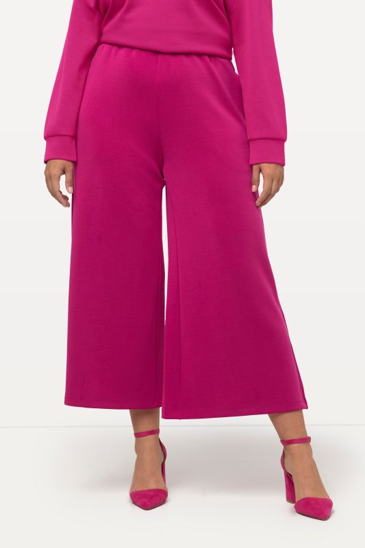 Cropped Wide Leg Elastic Waistband Pants