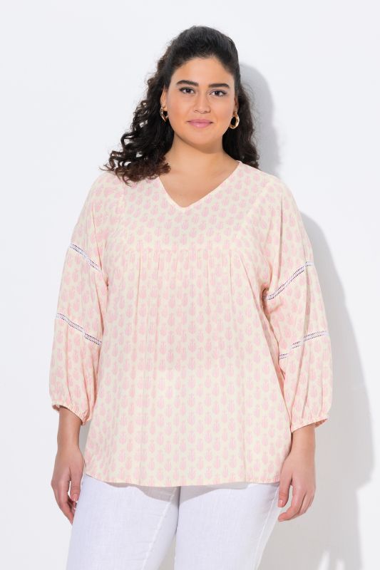 Cactus Print 3/4 Sleeve Blouse