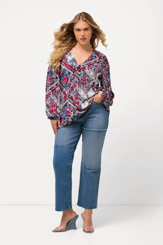 Дънки с пач принт