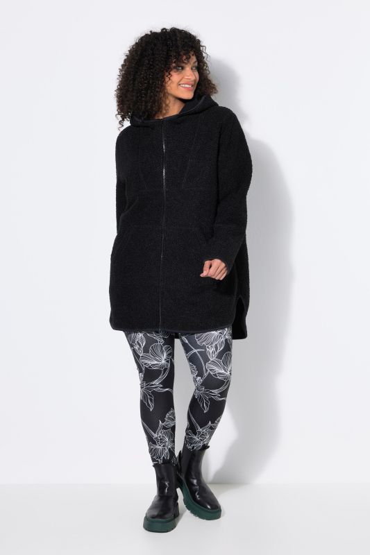 Longline Teddy Fleece Hooded Jacket