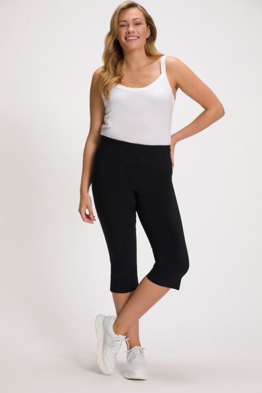 Bengaline Elastic Waist Stretch Capri Pants