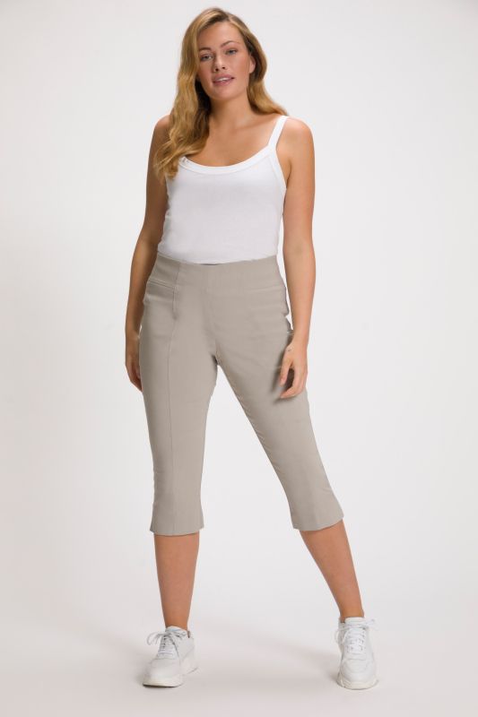 Bengaline Elastic Waist Stretch Capri Pants