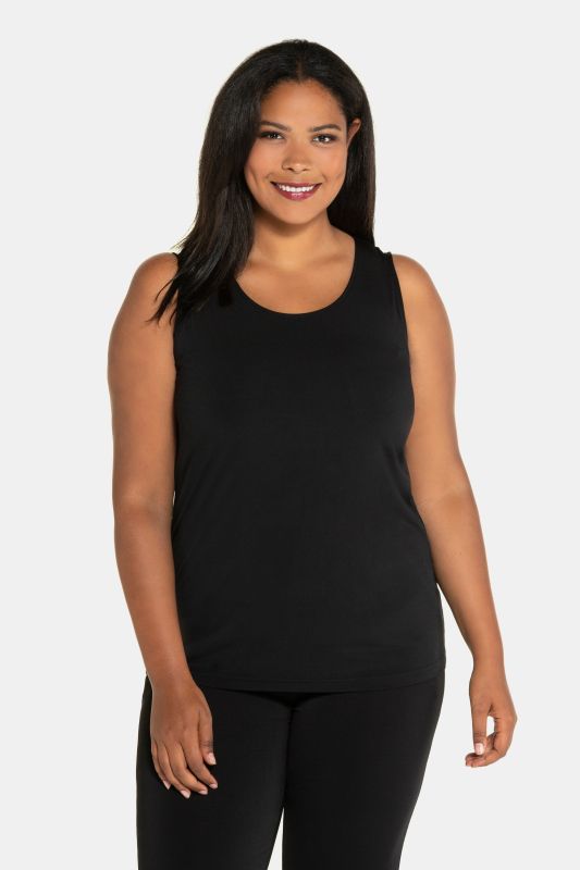 Matte Jersey Round Neck Knit Tank Top