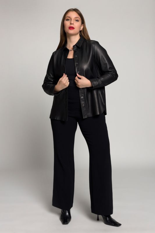 Triacetate Blend Wide Straight Leg Suit Pants