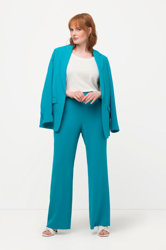 Triacetate Blend Wide Straight Leg Suit Pants