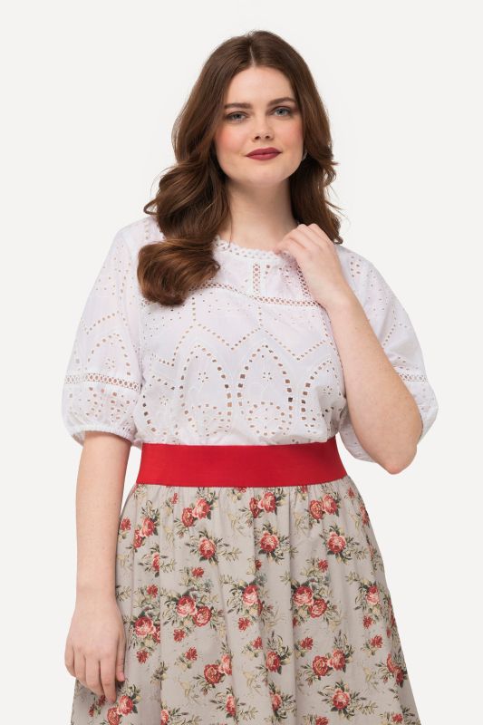 Broderie Anglaise Short Sleeve Blouse