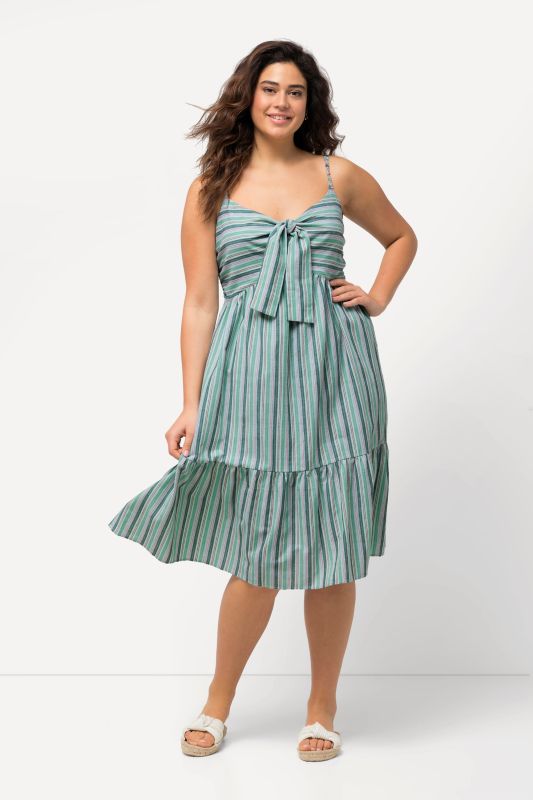 Striped Spaghetti Strap Midi Dress