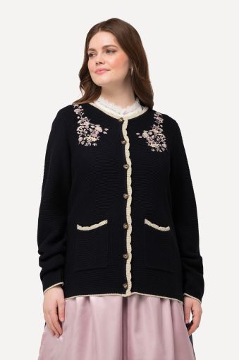 Floral Embroidered Long Sleeve Cardigan