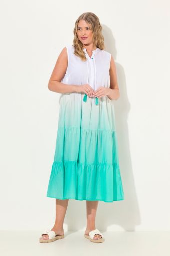 Dip Dyed Sleeveless Tiered Dress