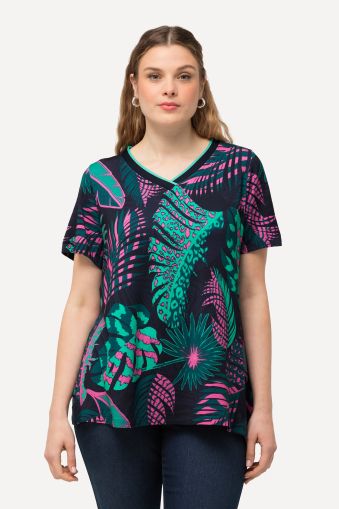 Animal Leaf Print Short Sleeve Tee