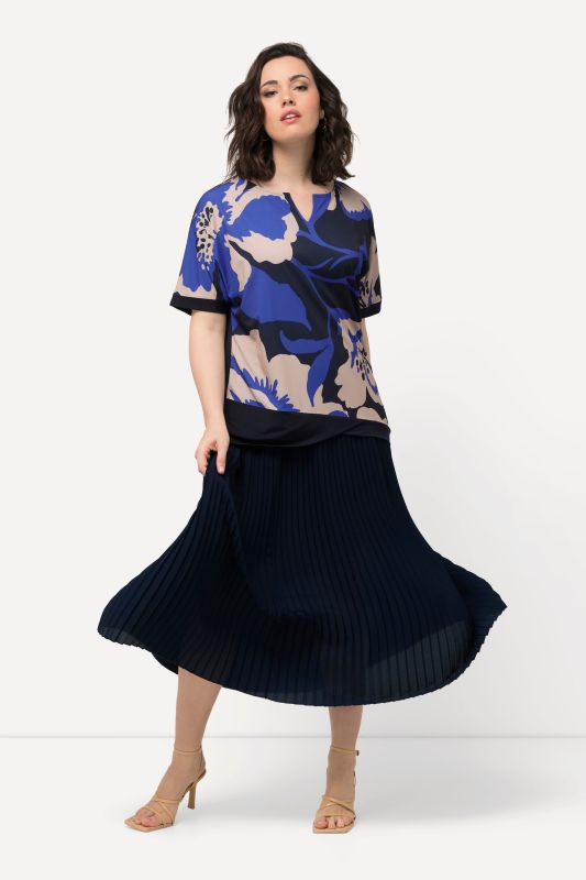 Pleated Elastic Waist A-Line Skirt