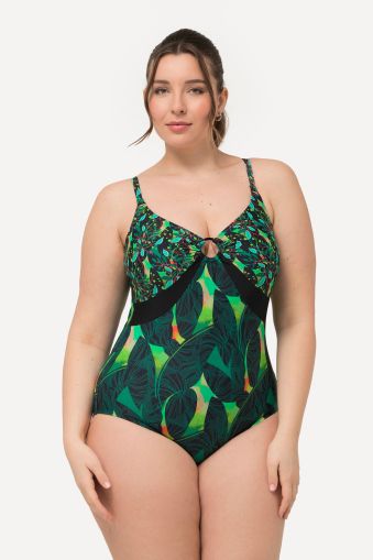 Mixed Print One Piece Swimsuit