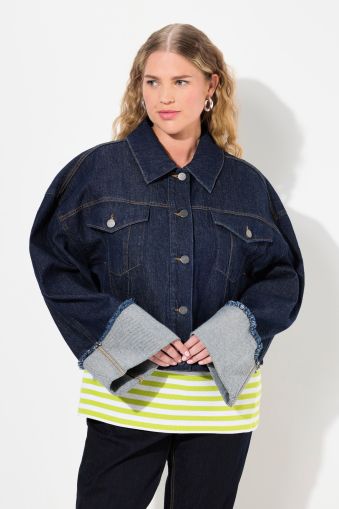 Stretch Fit Cropped Denim Jacket