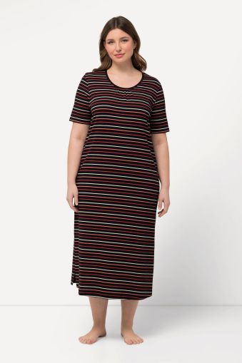 Striped Short Sleeve Nightgown