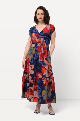 Floral Cap Sleeve Maxi Dress