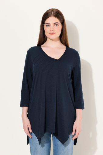 Eco Cotton Asymmetric 3/4 Sleeve Tee