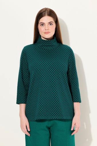 Eco Cotton Polka Dot Turtleneck Sweatshirt