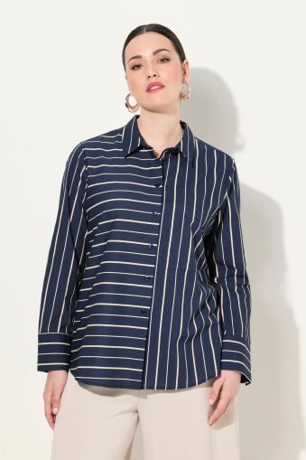 Mixed Stripe Long Sleeve Button Down Shirt