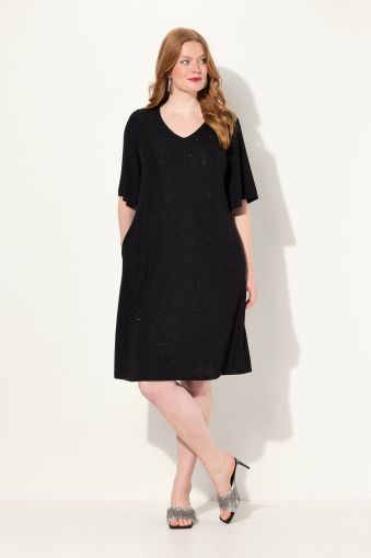 Sparkling 3/4 Sleeve A-Line Dress