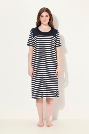 Eco Cotton Striped Short Sleeve Nightgown