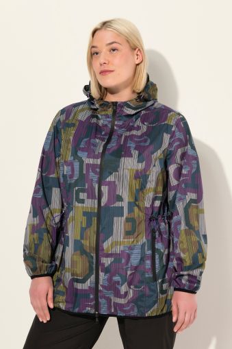 Abstract Print Lightweight Rain Jacket