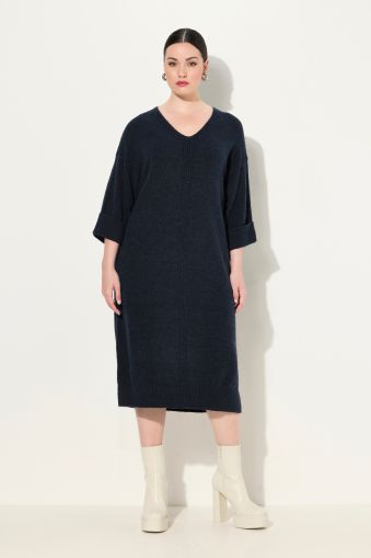 Knit 3/4 Sleeve Midi Dress