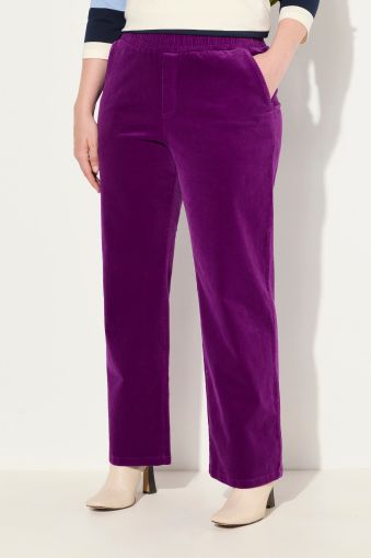 Corduroy Elastic Waist Pants