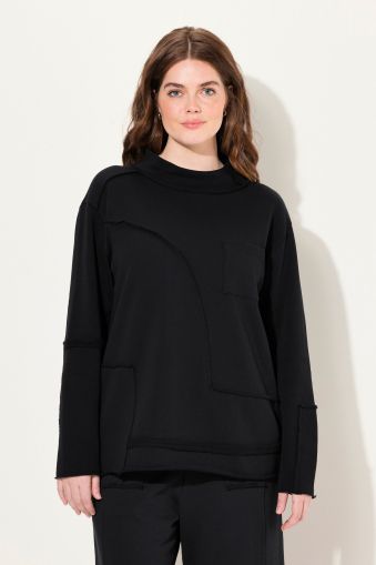 Eco Cotton Patch Look Turtleneck Sweatshirt