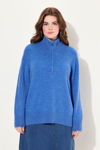 Troyer Collar Long Sleeve Sweater