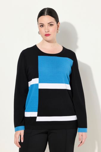 Color Block Long Sleeve Sweater