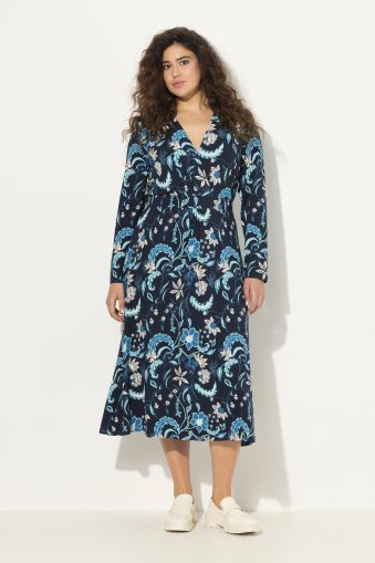 Floral Long Sleeve Jersey Dress