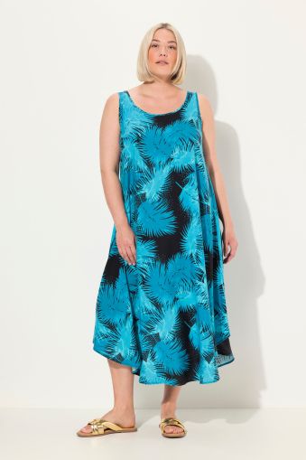 Ocean Palm Sleeveless A-Line Dress