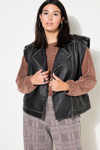 Faux Leather Biker Vest