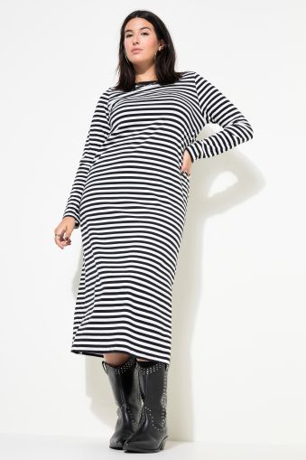 Striped Long Sleeve Jersey Dress