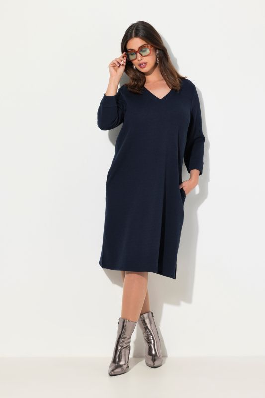 V-Neck Sweatshirt Dress