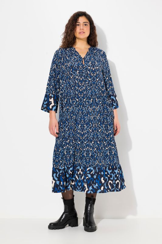 Geometric Print 3/4 Sleeve Dress