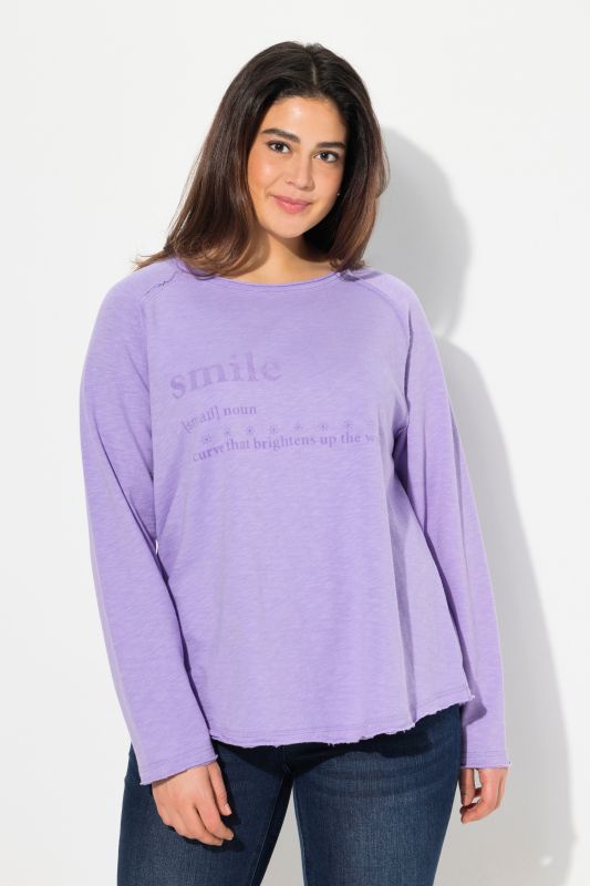 Textured Lettering Long Sleeve Sweatshirt