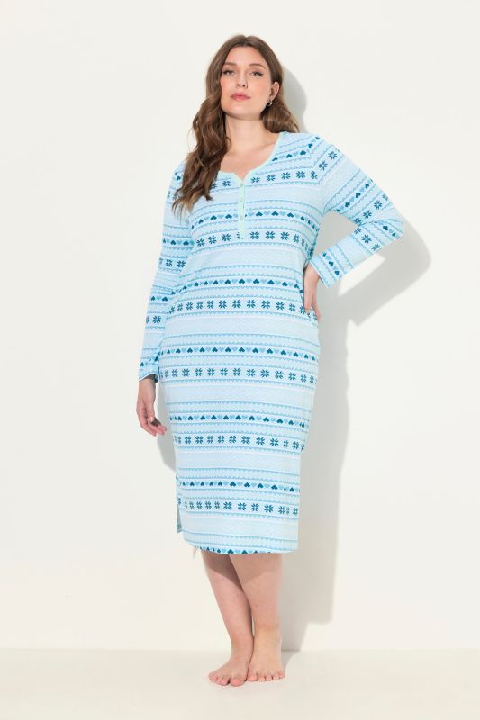 Alpine Striped Long Sleeve Nightgown