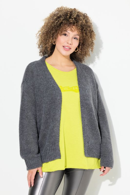 Wool Blend Open Shape Cardigan