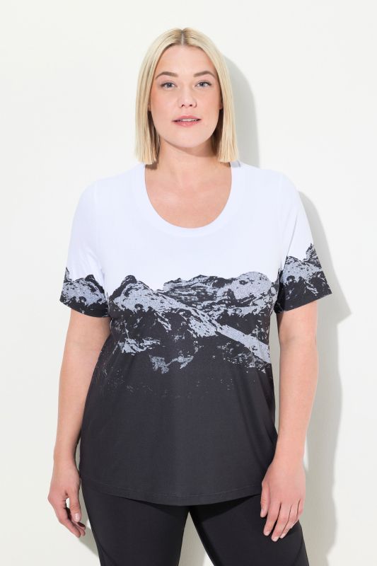 Quick Drying Mountain Print Short Sleeve Thermal Tee