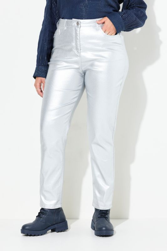 Metallic Stretch Fit Mom Jeans