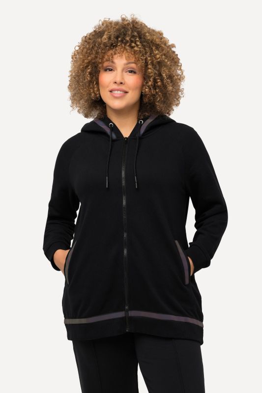 Holo Detail Long Sleeve Hooded Sweatshirt