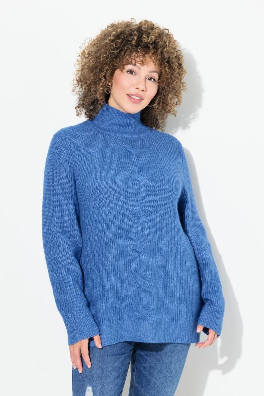 Cable Knit Long Sleeve Turtleneck Sweater