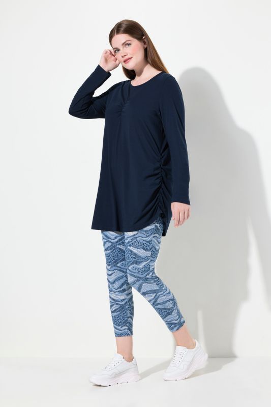 Eco Cotton Gathered Long Sleeve Tunic Tee