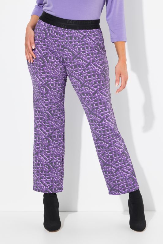 Abstract Print Elastic Waist Pants