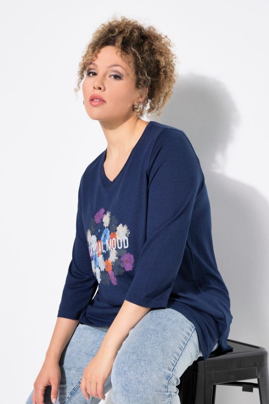 Casual Mood Floral V-Neck Tee